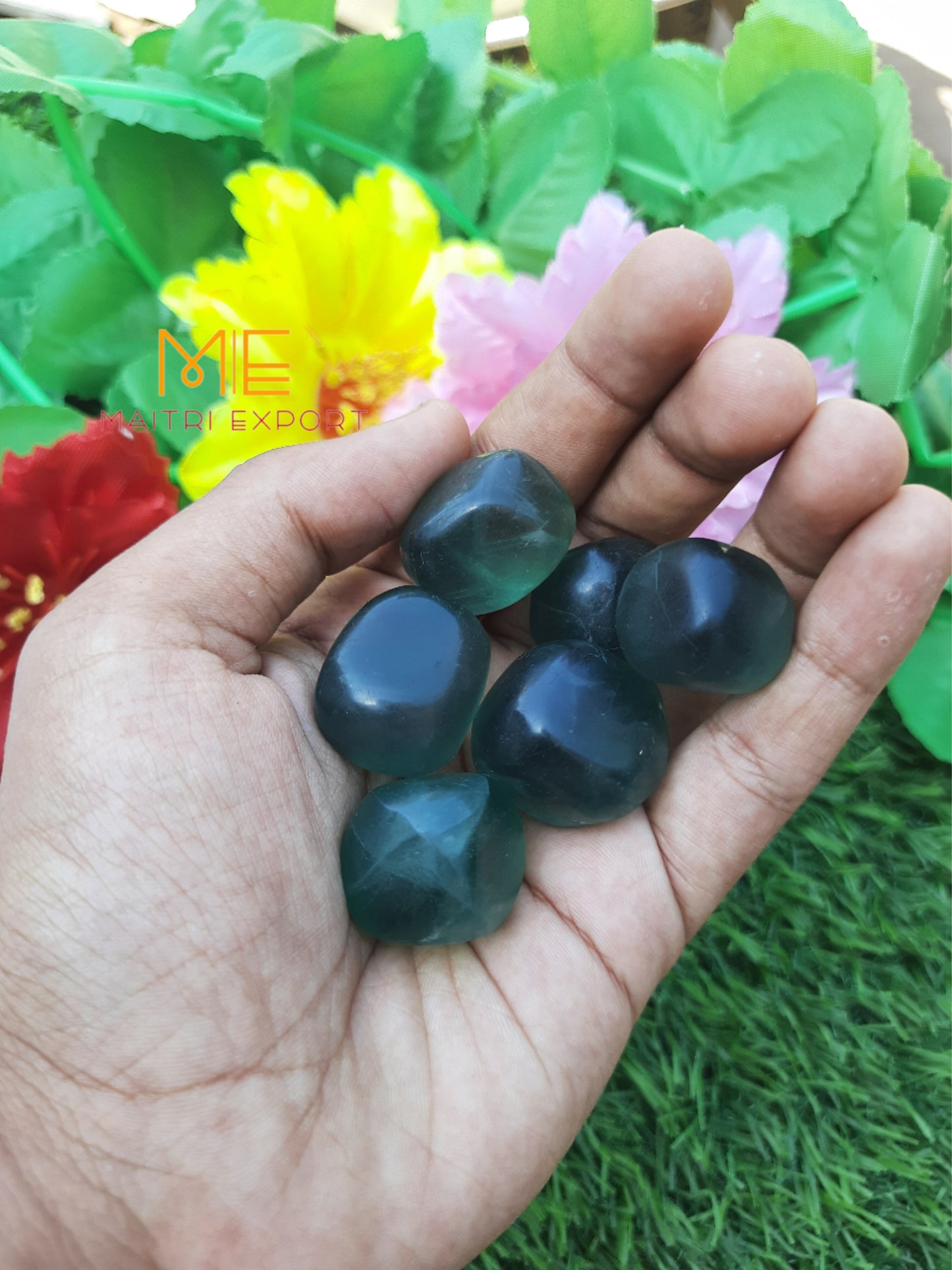 Green Fluorite Natural Crystal Healing Stone Tumble / Pocket Stone-Maitri Export | Crystals Store