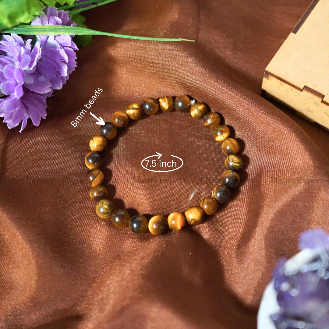 Tiger Eye Natural Crystal Healing Bracelet-Maitri Export | Crystals Store