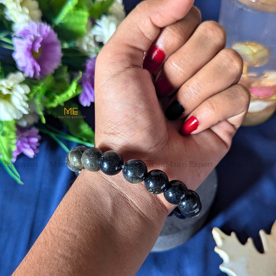 Natural Crystal Healing Stone 12mm Bracelet-Maitri Export | Crystals Store