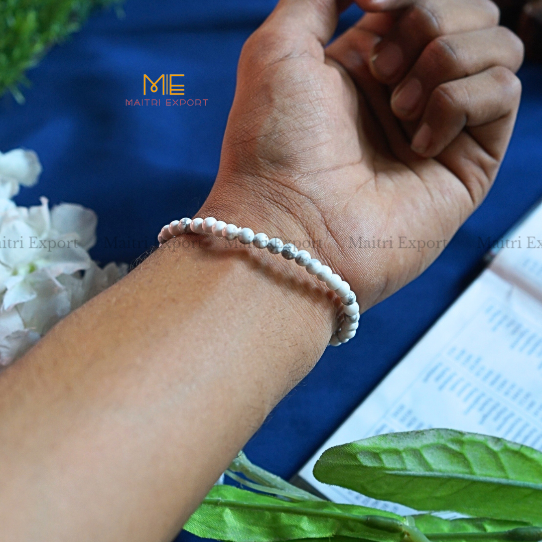 Howlite Natural Crystal Healing Bracelet-Maitri Export | Crystals Store