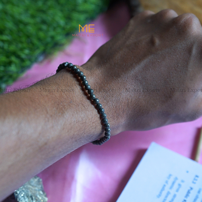 Pyrite Natural Crystal Healing Bracelet-4mm-Maitri Export | Crystals Store