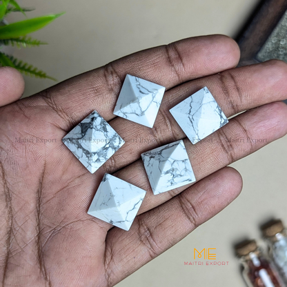Crystal stone pyramids, mini ( 0.5 inch )-Howlite-Maitri Export | Crystals Store