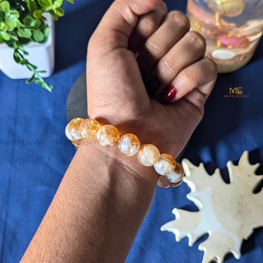 Natural Crystal Healing Stone 12mm Bracelet-Maitri Export | Crystals Store