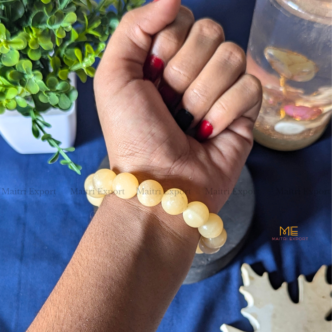Natural Crystal Healing Stone 12mm Bracelet-Maitri Export | Crystals Store