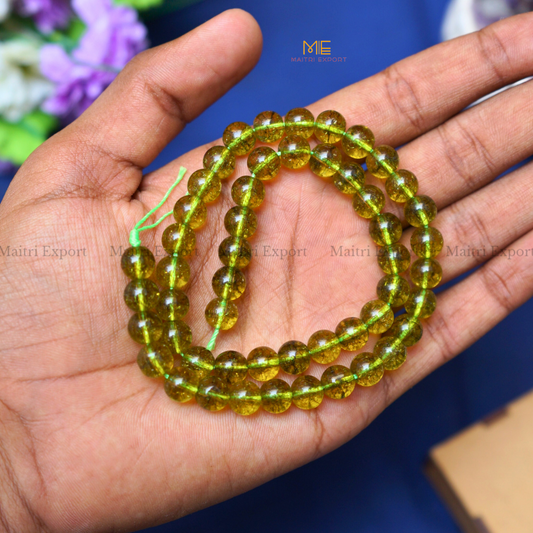 Peridot Stone 8mm Loose Beads Line-Maitri Export | Crystals Store