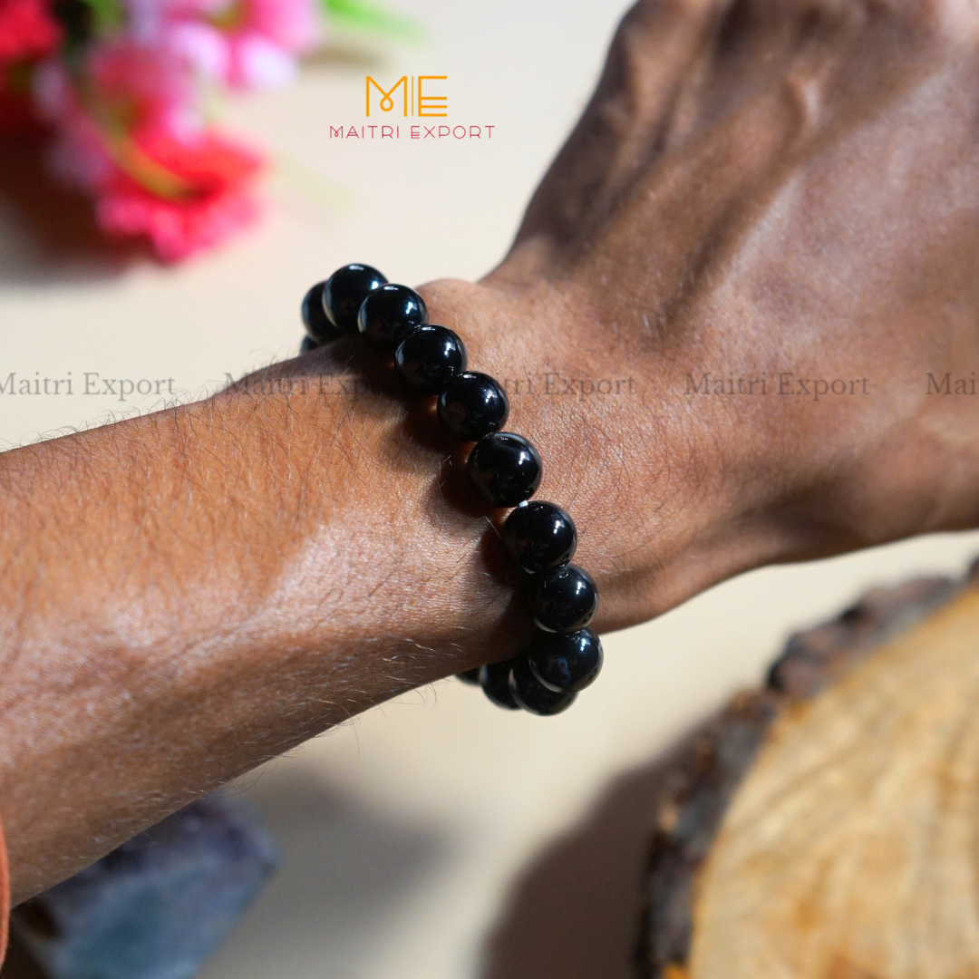 Black Onyx Natural Crystal Healing Bracelet-Maitri Export | Crystals Store