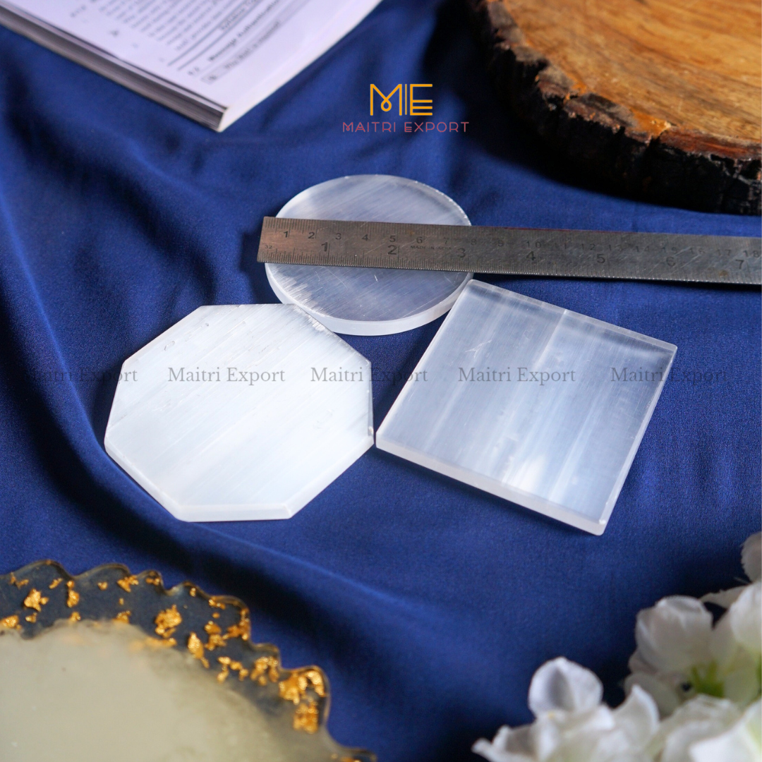 Natural selenite stone different shapes plain plate-Maitri Export | Crystals Store