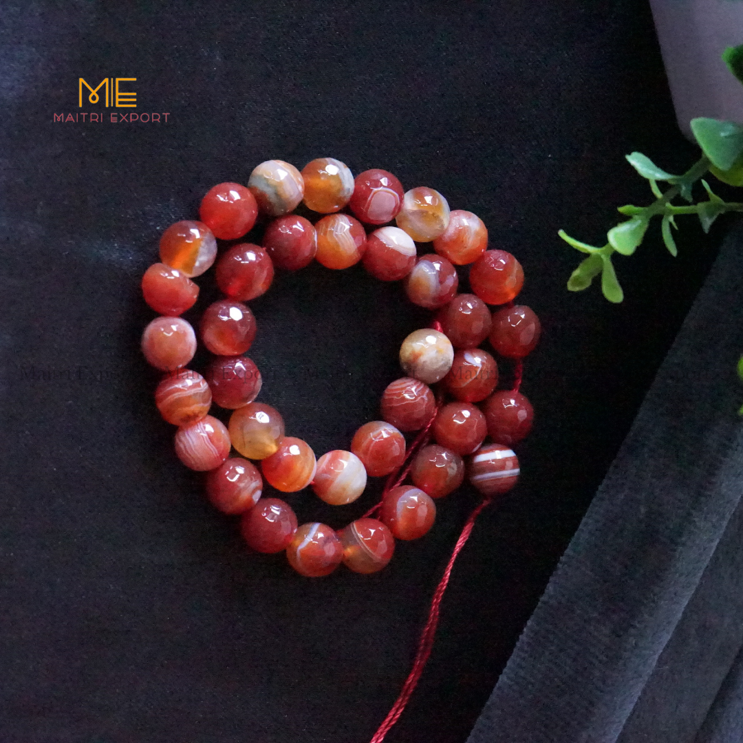 Loose 10mm Crystal Beads Faceted / Diamond cut Line for Bracelets / Jewellery-Carnelian-Maitri Export | Crystals Store