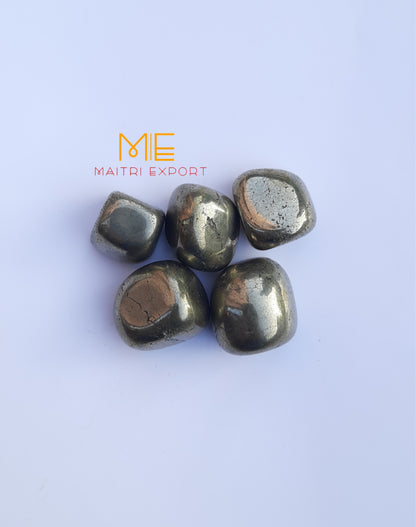 Pyrite Natural Crystal Healing Stone Tumble / Pocket Stone-Maitri Export | Crystals Store
