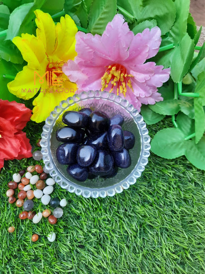 Blue Goldstone Natural Crystal Healing Stone Tumble / Pocket Stone-Maitri Export | Crystals Store