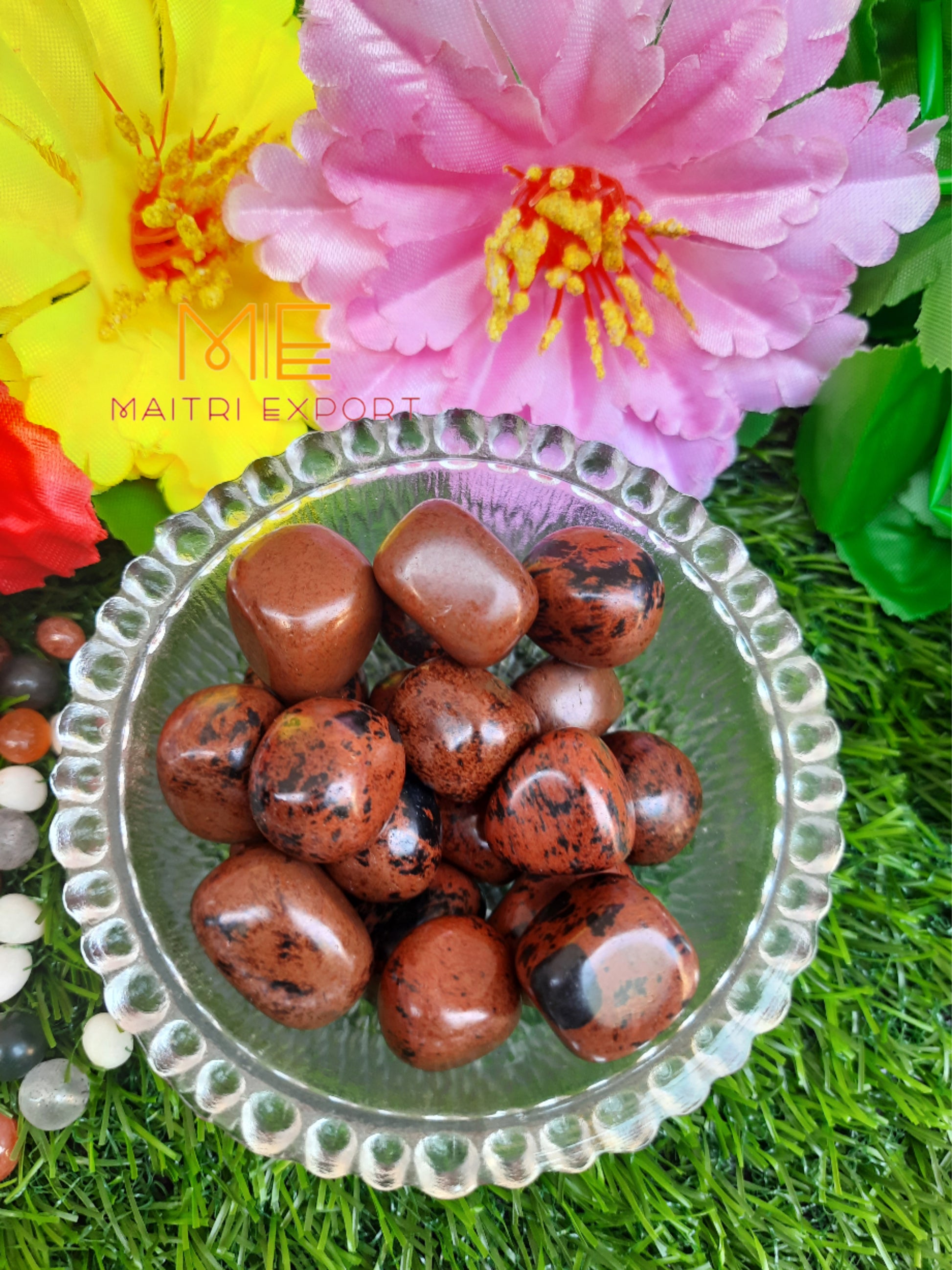 Mahogany Obsidian Natural Crystal Healing Stone Tumble / Pocket Stone-Maitri Export | Crystals Store