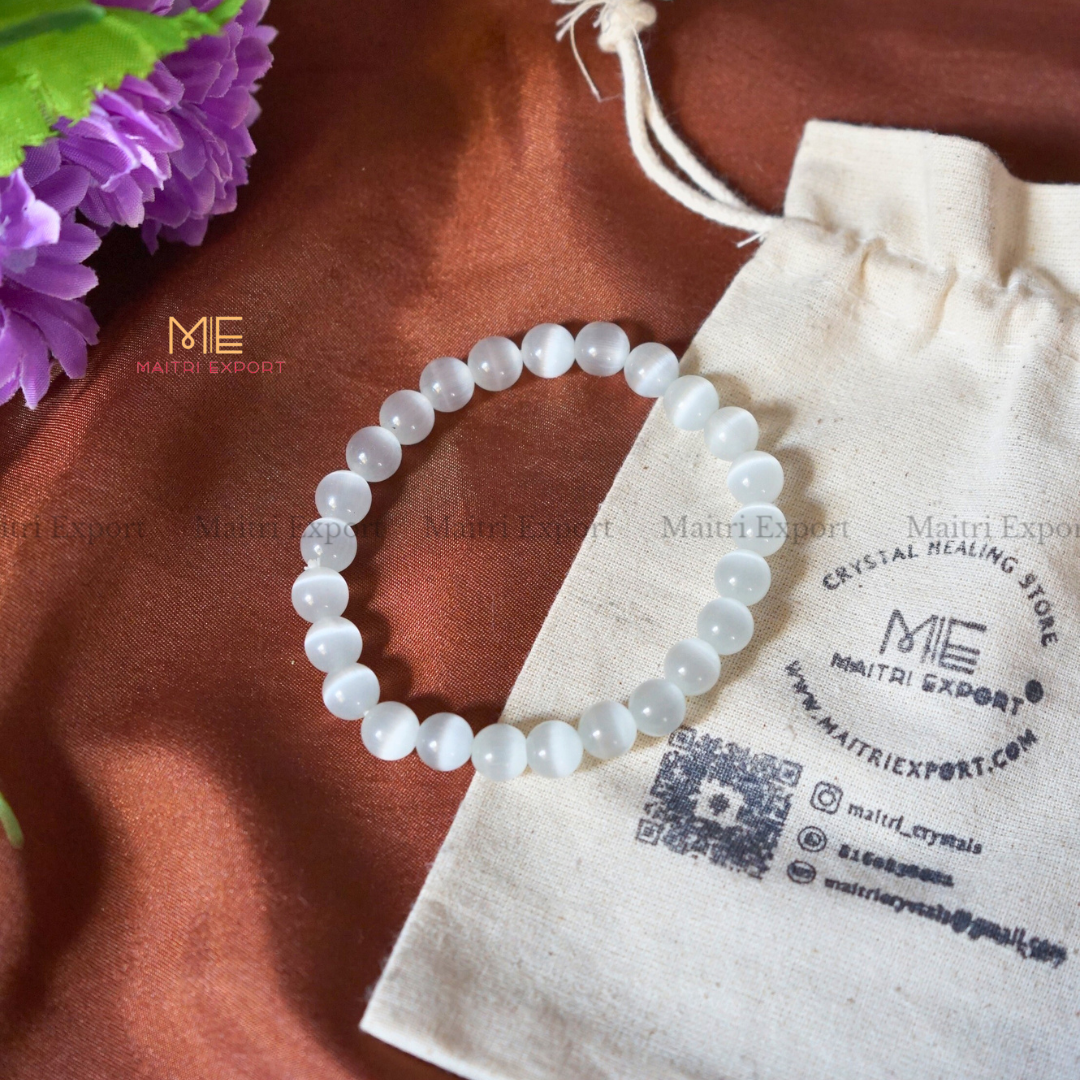 Selenite ( duplicate ) Crystal Healing Bracelet-Maitri Export | Crystals Store