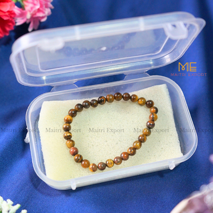 Tiger Eye Natural Crystal Healing Bracelet-Maitri Export | Crystals Store