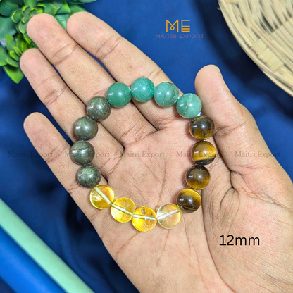 Natural Crystal Healing Stone 12mm Bracelet-Maitri Export | Crystals Store