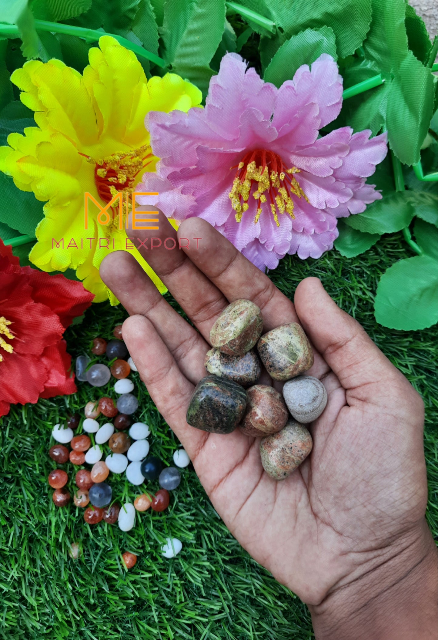 Unakite Natural Crystal Healing Stone Tumble / Pocket Stone-Maitri Export | Crystals Store
