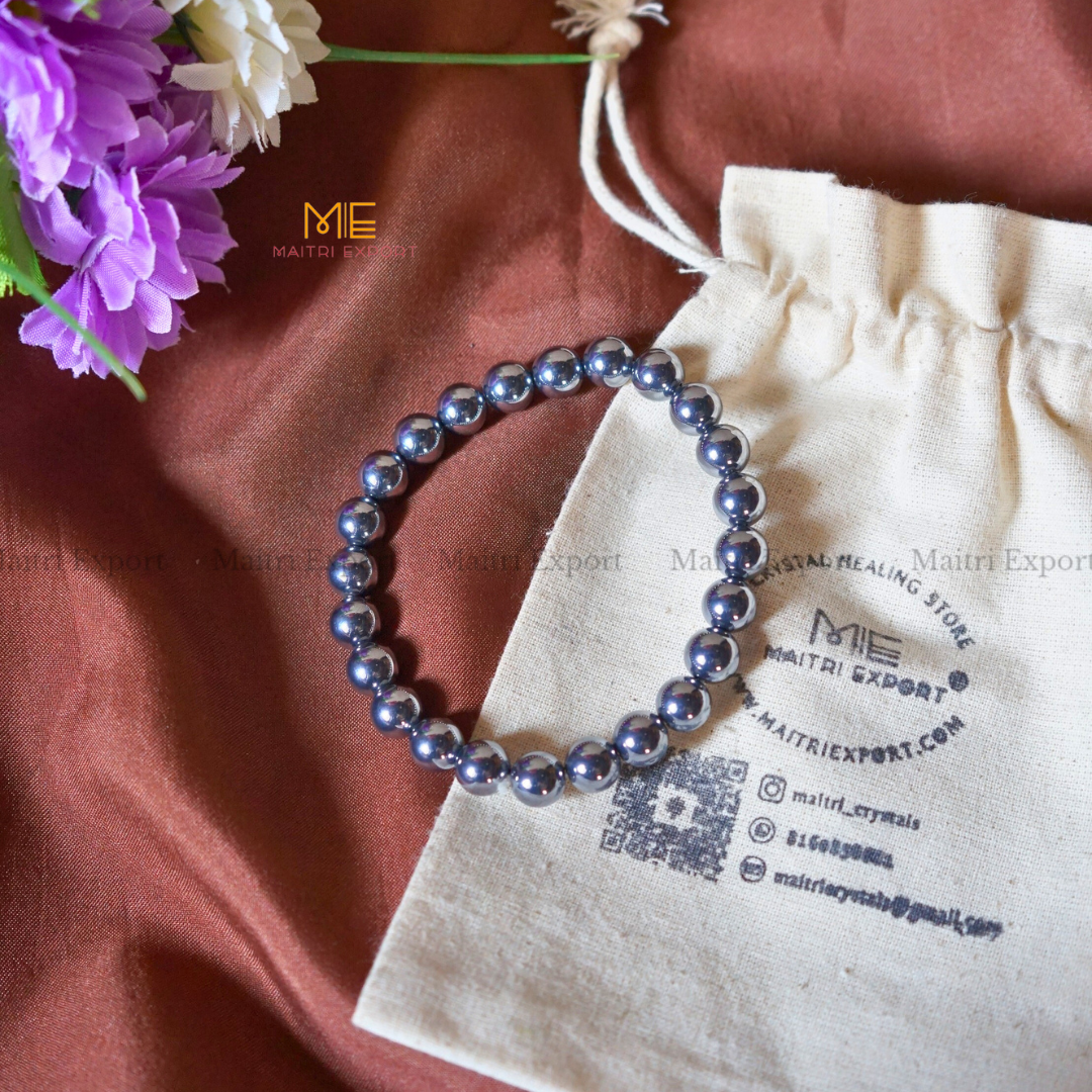 Elite Shungite 8mm Crystal Healing Bracelet-Maitri Export | Crystals Store
