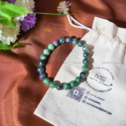 Ruby Zoisite 8mm Natural Crystal Healing Bracelet-Maitri Export | Crystals Store
