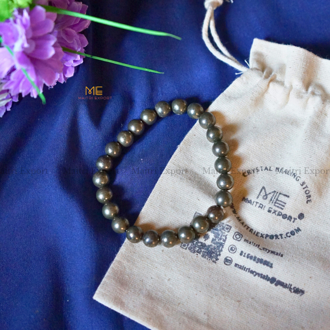Pyrite Natural Crystal Healing Bracelet-Maitri Export | Crystals Store