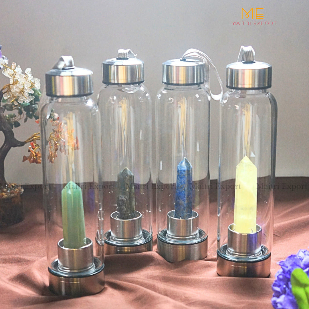 Natural Healing Stone Wand Crystal Infused Elixir Bottle-Maitri Export | Crystals Store
