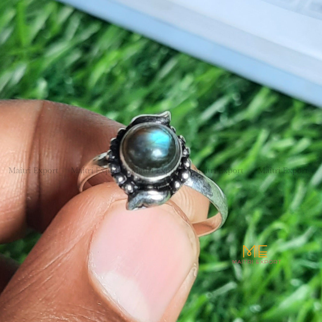 Natural Gemstone Crystal Adjustable Rings (1)-Labradorite-Maitri Export | Crystals Store
