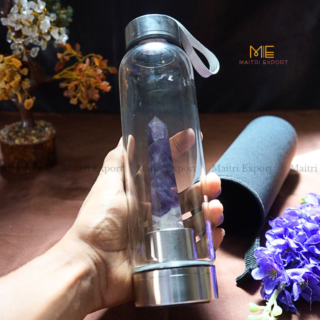 Natural Healing Stone Wand Crystal Infused Elixir Bottle-Amethyst-Maitri Export | Crystals Store