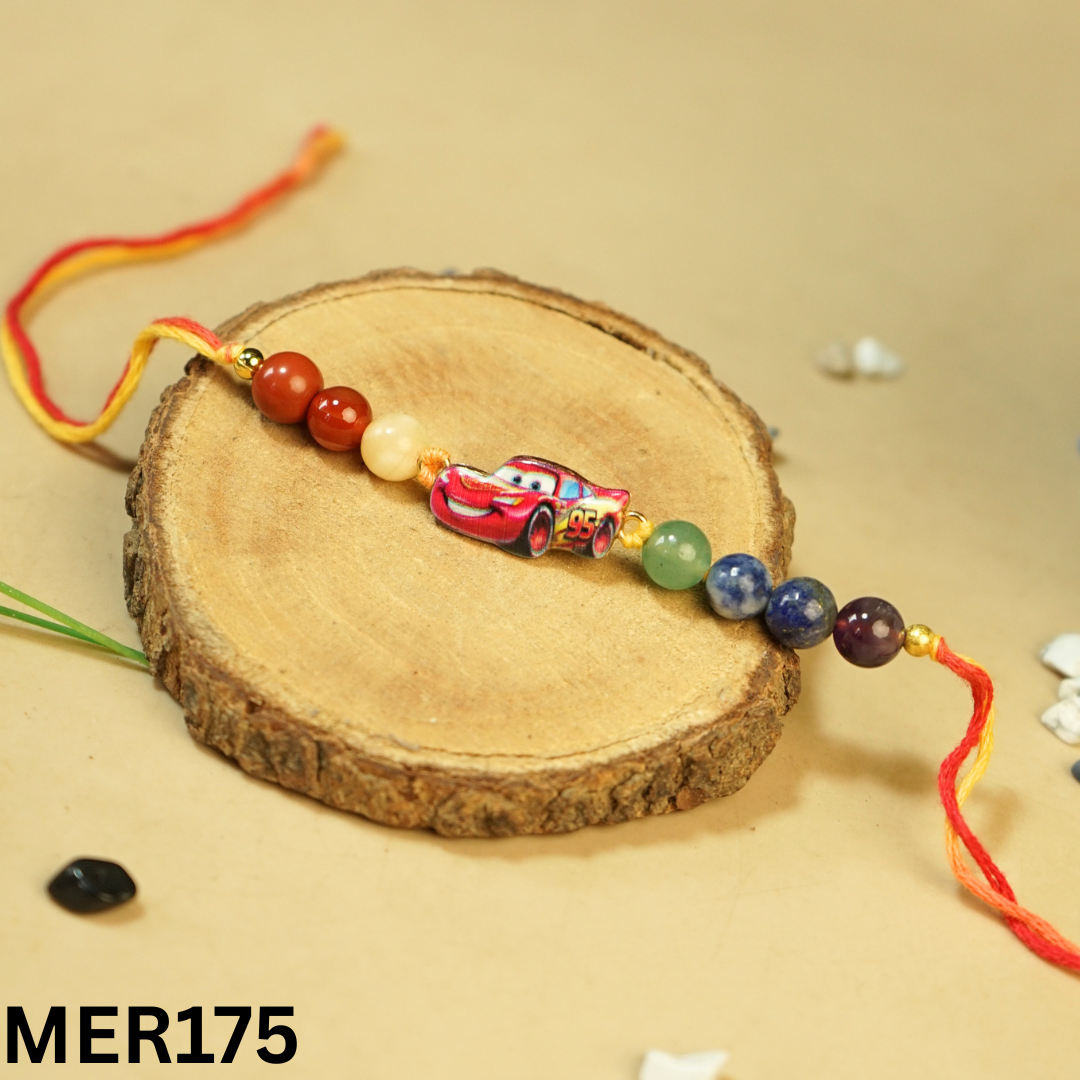 7 chakra stones with kids cartoon charms rakhi.-Car Cartoon [MER175]-Maitri Export | Crystals Store
