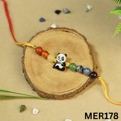 7 chakra stones with kids cartoon charms rakhi.-Panda [MER178]-Maitri Export | Crystals Store