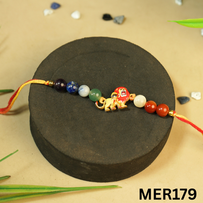 7 chakra stones with kids cartoon charms rakhi.-Lion Cartoon [MER179]-Maitri Export | Crystals Store