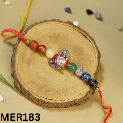 7 chakra stones with kids cartoon charms rakhi.-Captain America No.2 [MER183]-Maitri Export | Crystals Store