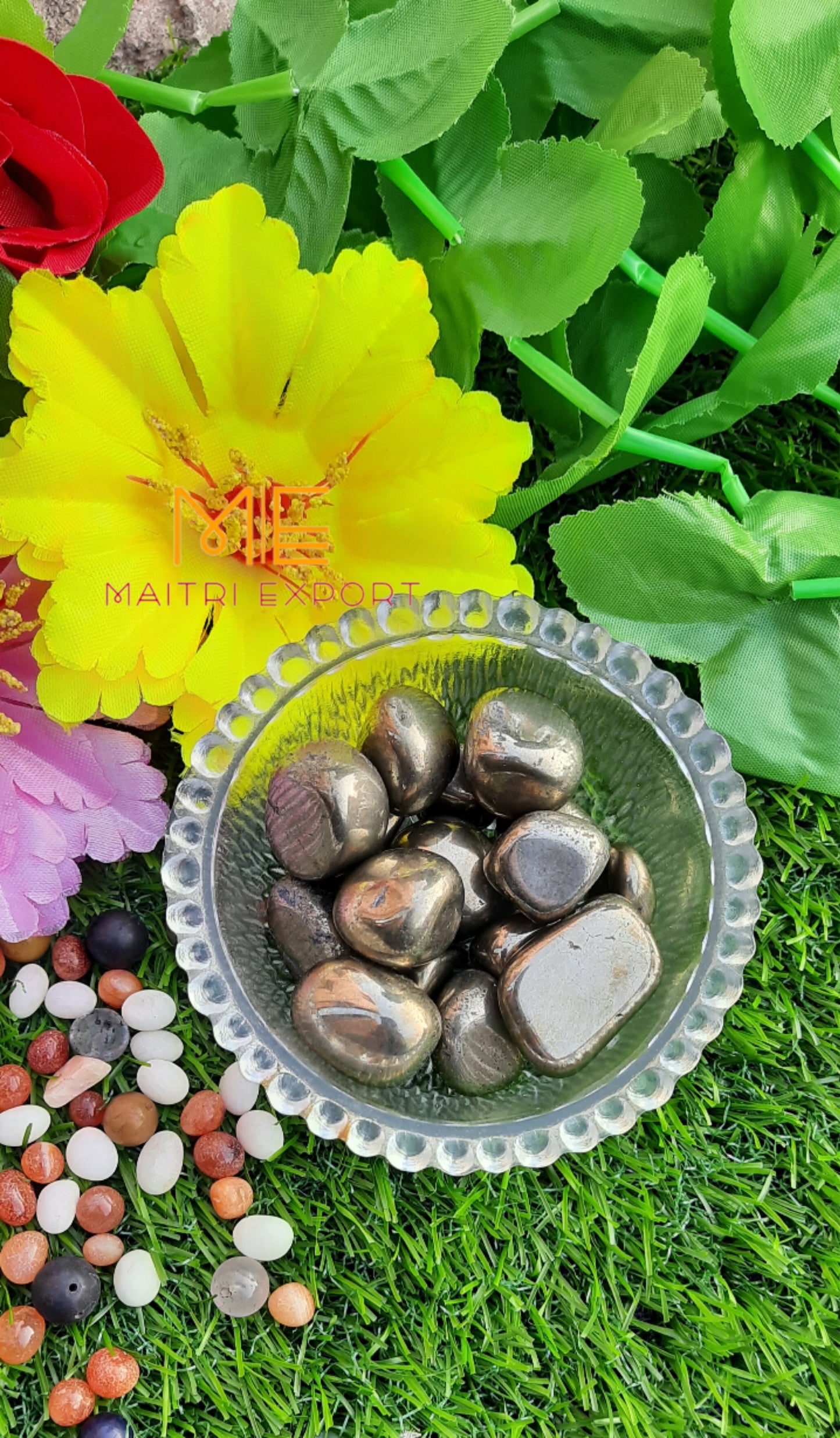 Pyrite Natural Crystal Healing Stone Tumble / Pocket Stone-Maitri Export | Crystals Store