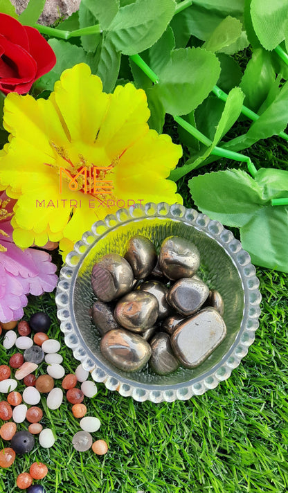 Pyrite Natural Crystal Healing Stone Tumble / Pocket Stone-Maitri Export | Crystals Store