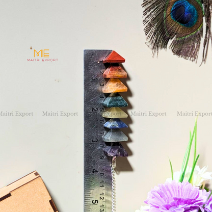 Seven Chakra Pyramid shaped Pendulum-Maitri Export | Crystals Store