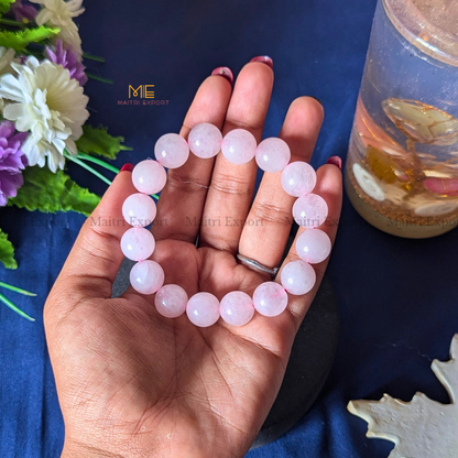 Natural Crystal Healing Stone 12mm Bracelet-Rose Quartz-Maitri Export | Crystals Store