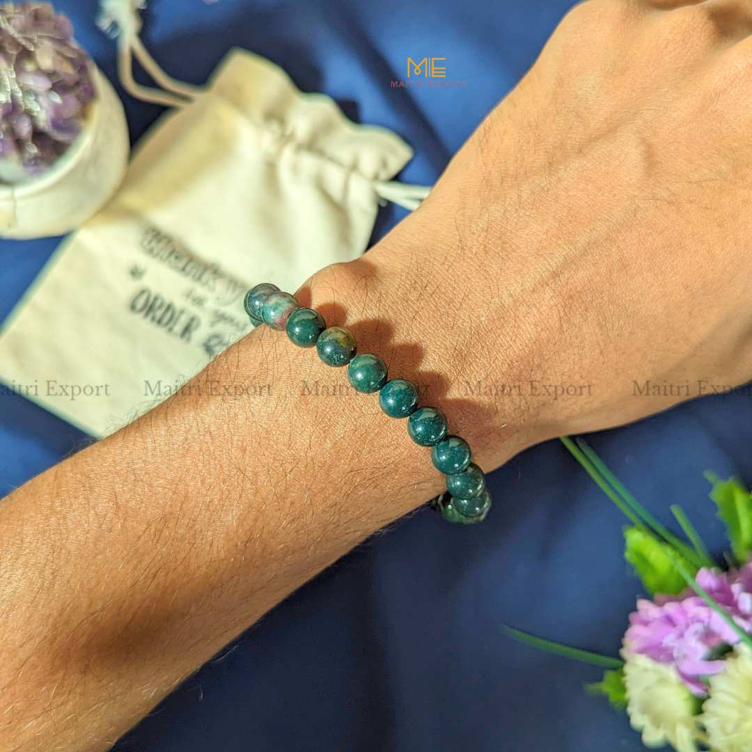 Bloodstone 8mm Natural Crystal Healing Bracelet-Maitri Export | Crystals Store