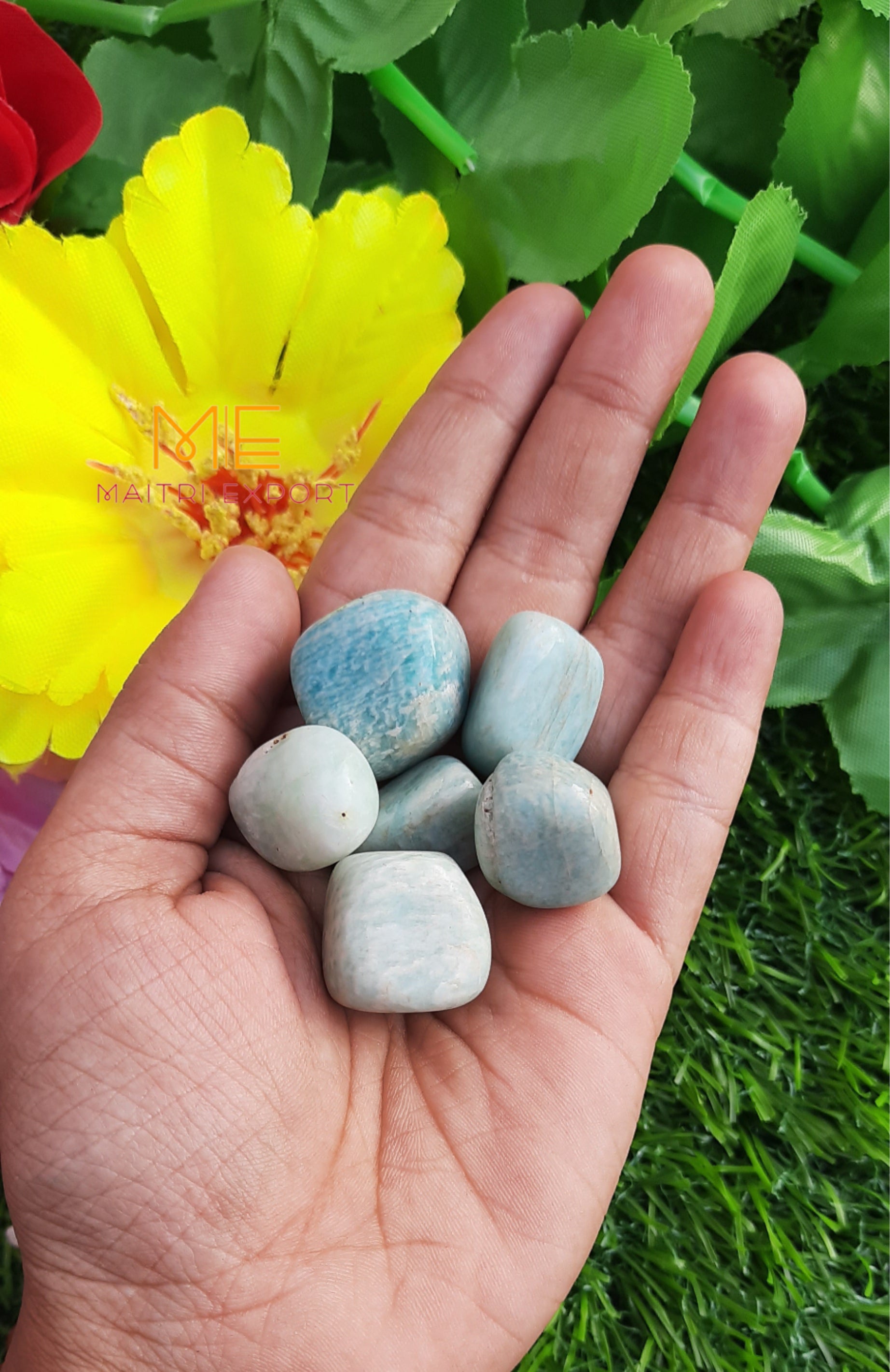 Amazonite Natural Crystal Healing Stone Tumble / Pocket Stone-1 pc-Maitri Export | Crystals Store
