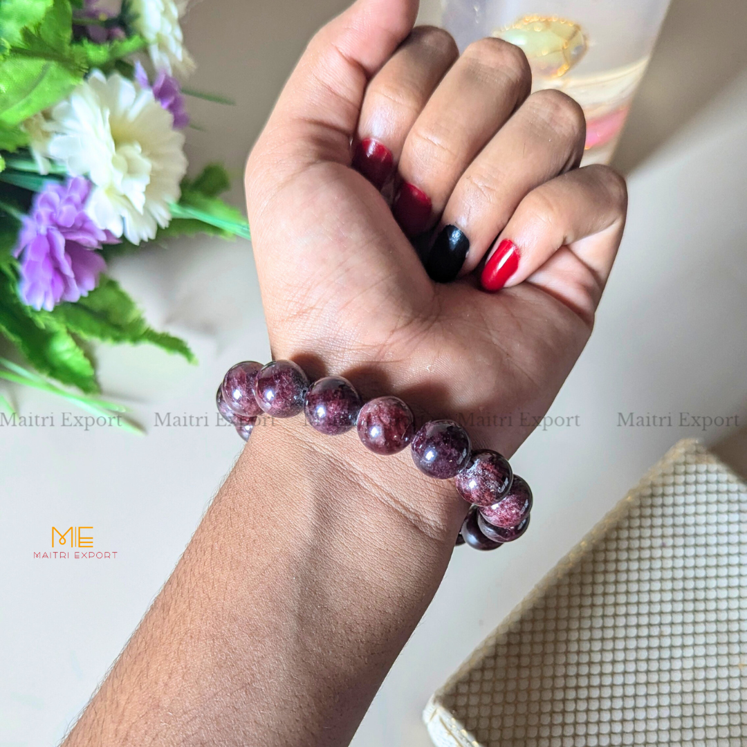 Natural Crystal Healing Stone 12mm Bracelet-Maitri Export | Crystals Store