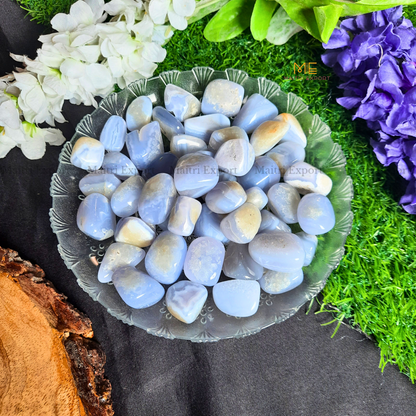 Blue Lace Agate Natural Crystal Healing Stone Tumble / Pocket Stone-Maitri Export | Crystals Store