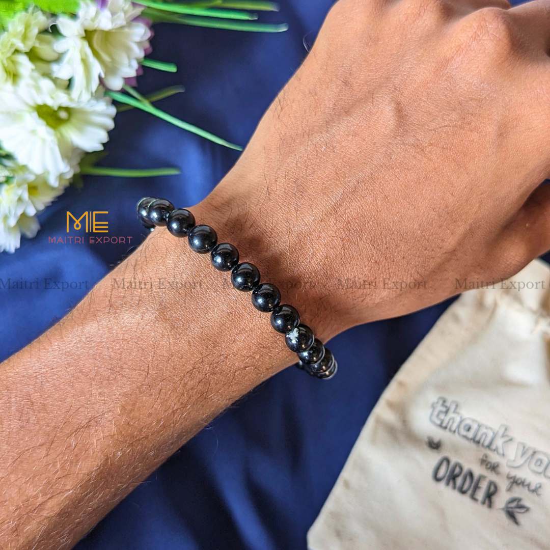 Black Onyx Natural Crystal Healing Bracelet-Maitri Export | Crystals Store