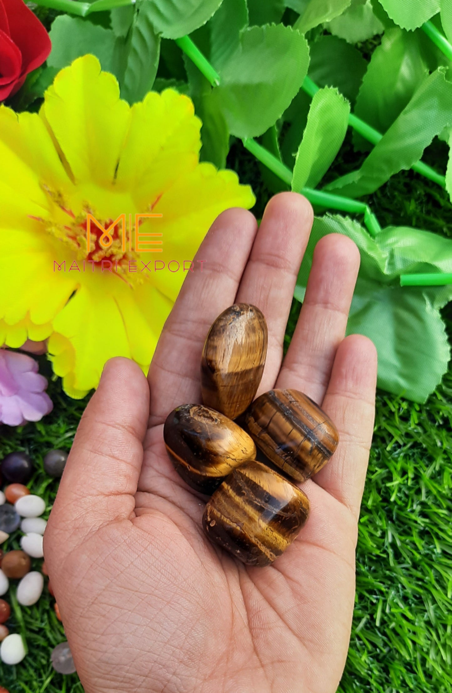 Tiger Eye Natural Crystal Healing Stone Tumble / Pocket Stone-Maitri Export | Crystals Store
