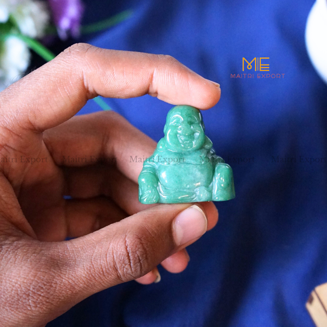 1.5 Inch Laughing Buddha Natural Crystal Handcrafted Figurine / Carving-Maitri Export | Crystals Store
