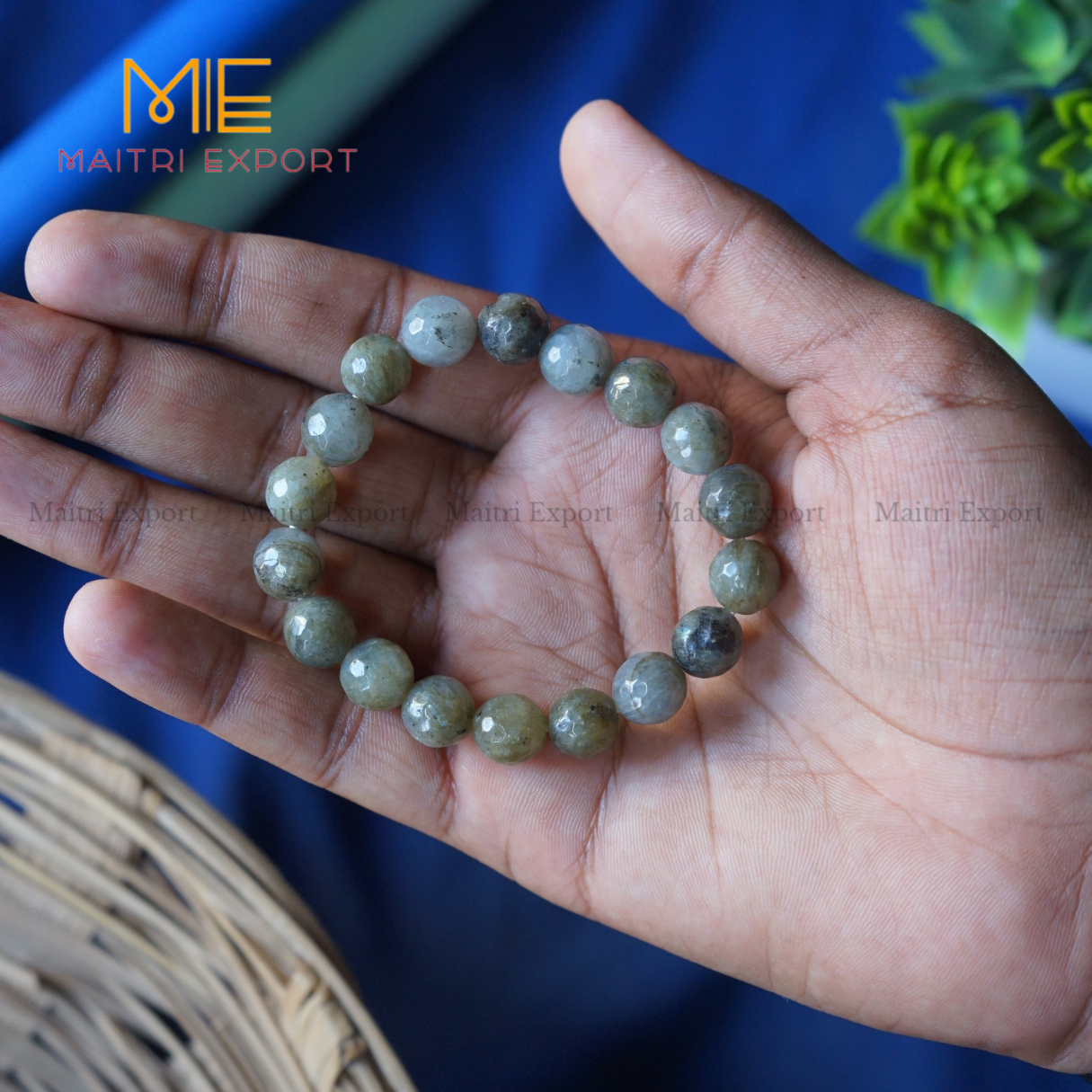 10mm crystal round beads Faceted Bracelet-Labradorite-Maitri Export | Crystals Store