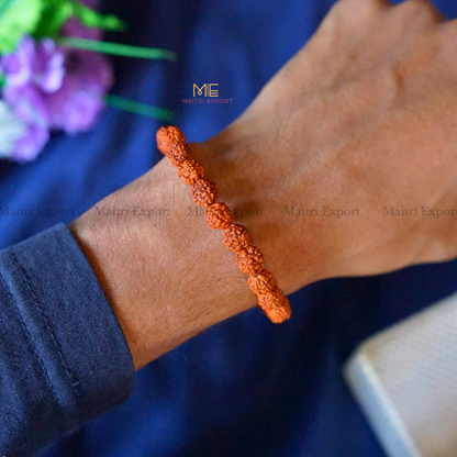 5 Mukhi Rudraksha 8mm bead Bracelet-Maitri Export | Crystals Store