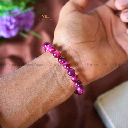 Pink Tiger Eye 8mm Natural Crystal Healing Bracelet-Maitri Export | Crystals Store