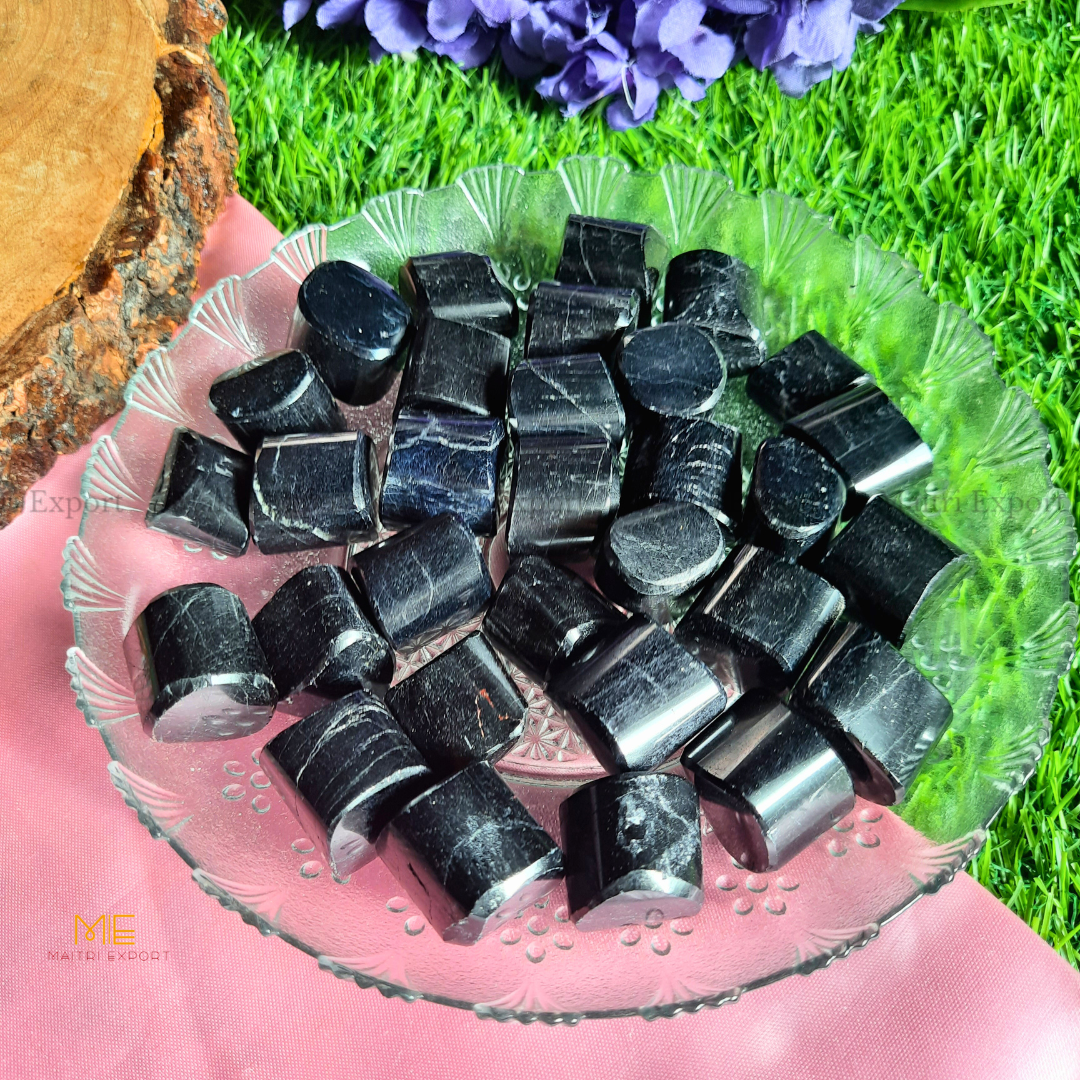 Black Tourmaline Natural Crystal Healing Stone Tumble / Pocket Stone-Maitri Export | Crystals Store