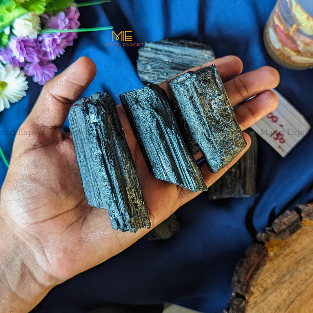 Black Tourmaline Rough / Raw stones-Small-Maitri Export | Crystals Store