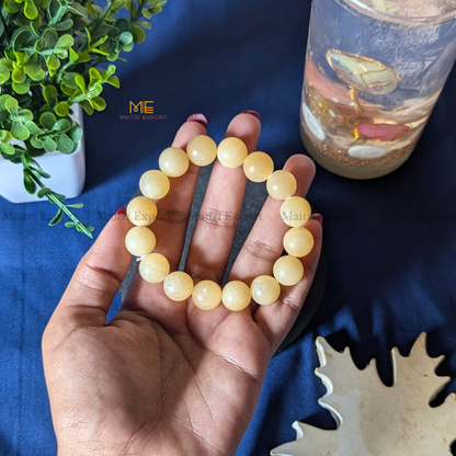 Natural Crystal Healing Stone 12mm Bracelet-Calcite-Maitri Export | Crystals Store