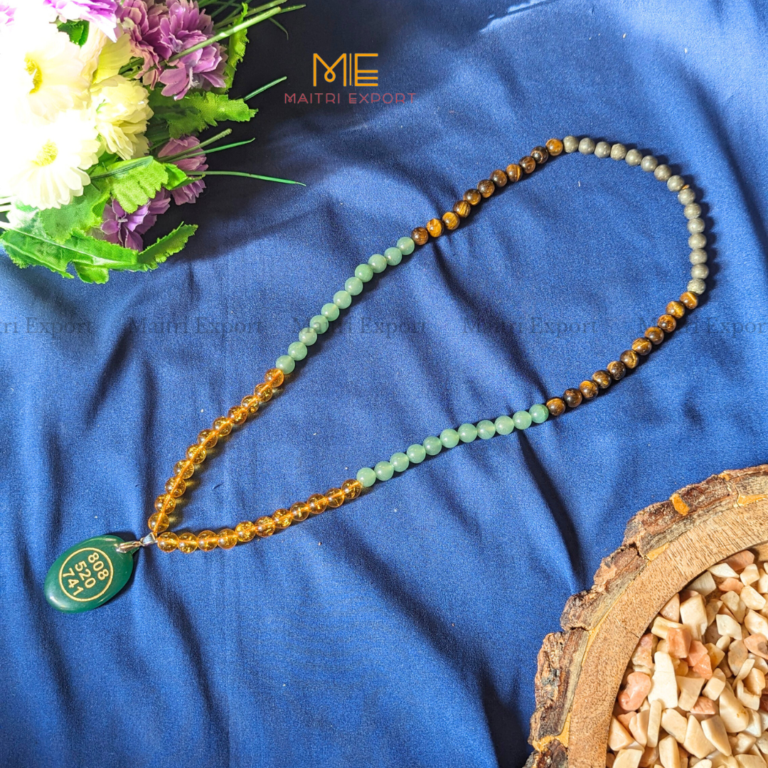 Money Magnet Mala with Zibu Symbol Pendant-Maitri Export | Crystals Store