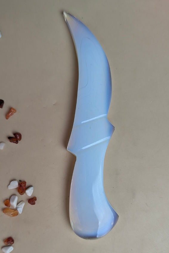 Selenite / black / opalite 6 Inch Knife-Opal-5-Maitri Export | Crystals Store