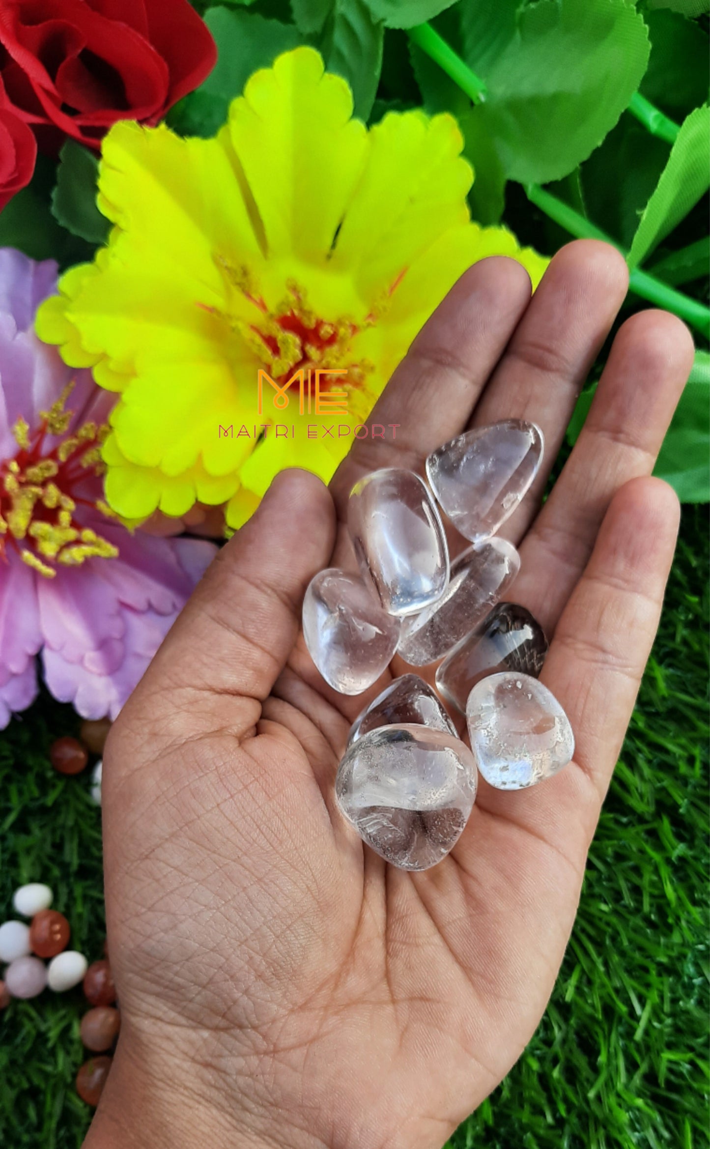 Clear Quartz Natural Crystal Healing Stone Tumble / Pocket Stone-Maitri Export | Crystals Store