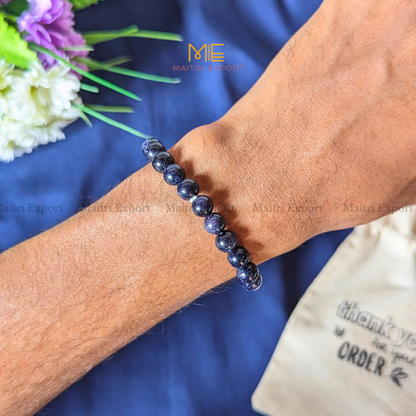 Blue Goldstone Natural Crystal Healing Bracelet-Maitri Export | Crystals Store